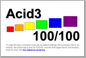 Risultato Acid3 test su Internet Explorer 10
